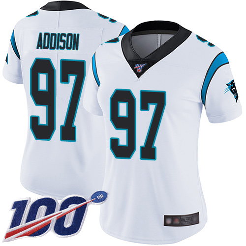 Carolina Panthers Limited White Women Mario Addison Road Jersey NFL Football #97 100th Season Vapor Untouchable